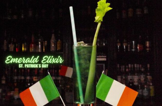 EMERALD ELIXIR COCKTAIL Recipe for St. Patrick`s Day